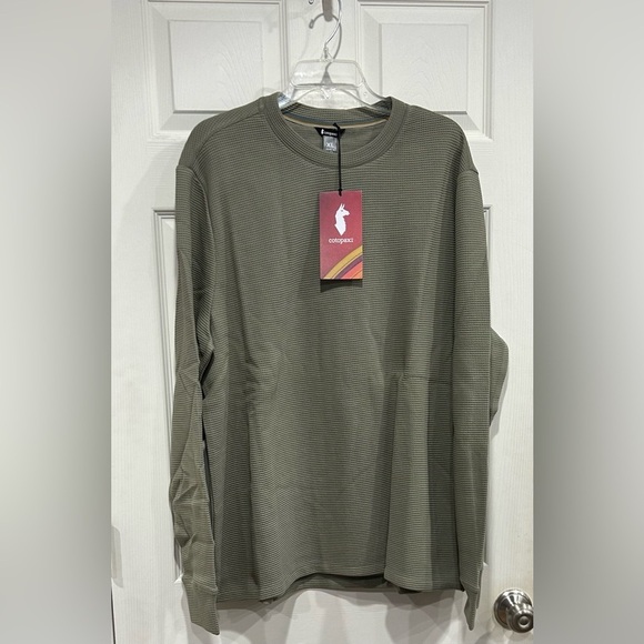 Cotopaxi Men's XL Atajo Long-Sleeve Waffle Shirt Stone Grey NWT Cotton Crewneck
